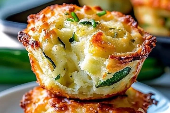 Crispy Parmesan Zucchini Potato Muffins