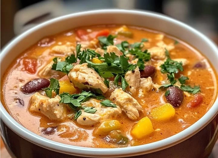 Crockpot Cream Cheese Chicken Chili