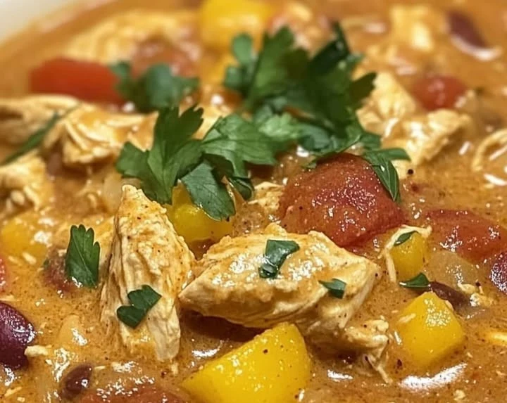 Crockpot Cream Cheese Chicken Chili