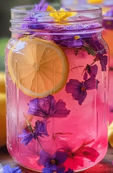 Violet and Dandelion Lemonade