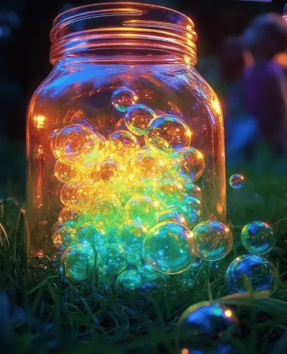 Homemade Glowing Bubbles