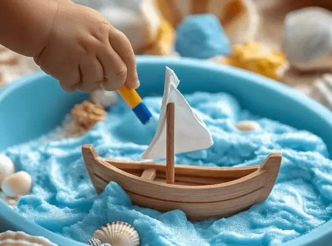 Shaving Cream Sea Foam Sensory Bin: A Fun Ocean-Themed Craft for Kids