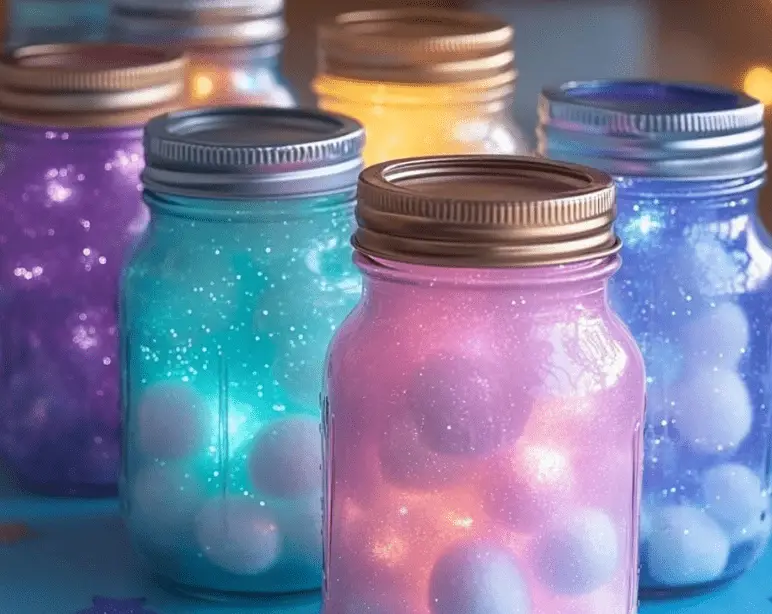 Pastel Galaxy Lanterns in a Jar