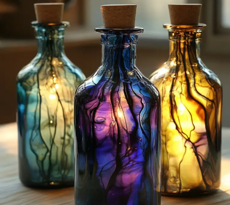 Colorful Bottle Lights DIY