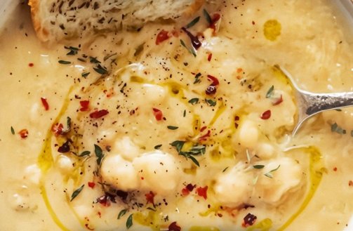 Vegan Garlic Chickpea Soup