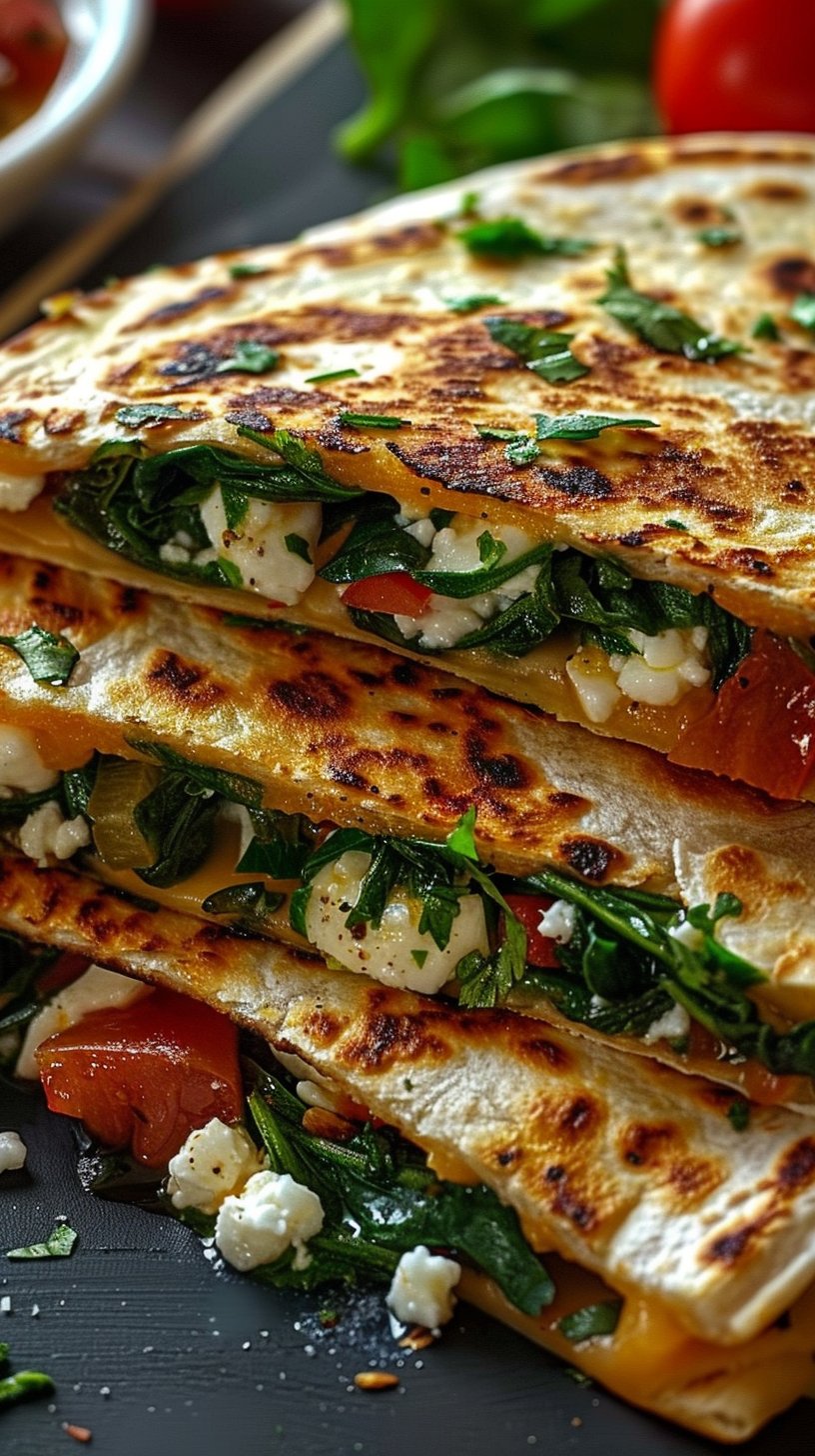 Spinach and Feta Quesadillas