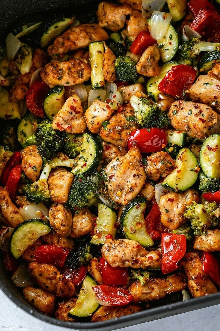 Air Fryer Chicken Breasts and Vegetables