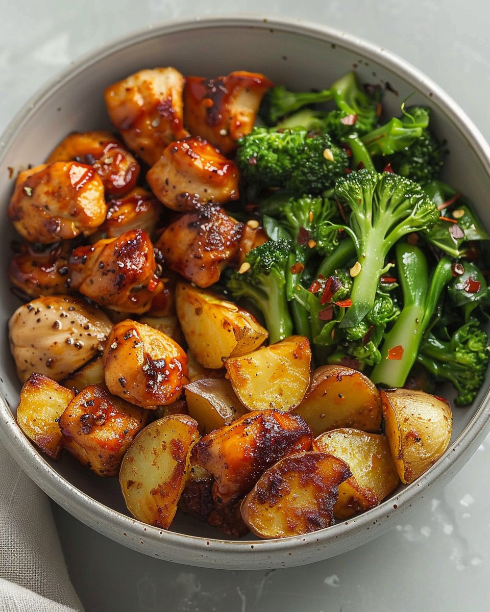 Skinny Chicken and Roasted Potato Bowl
