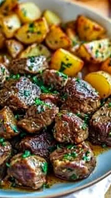 High Protein Slow Cooker Garlic Butter Beef Bites