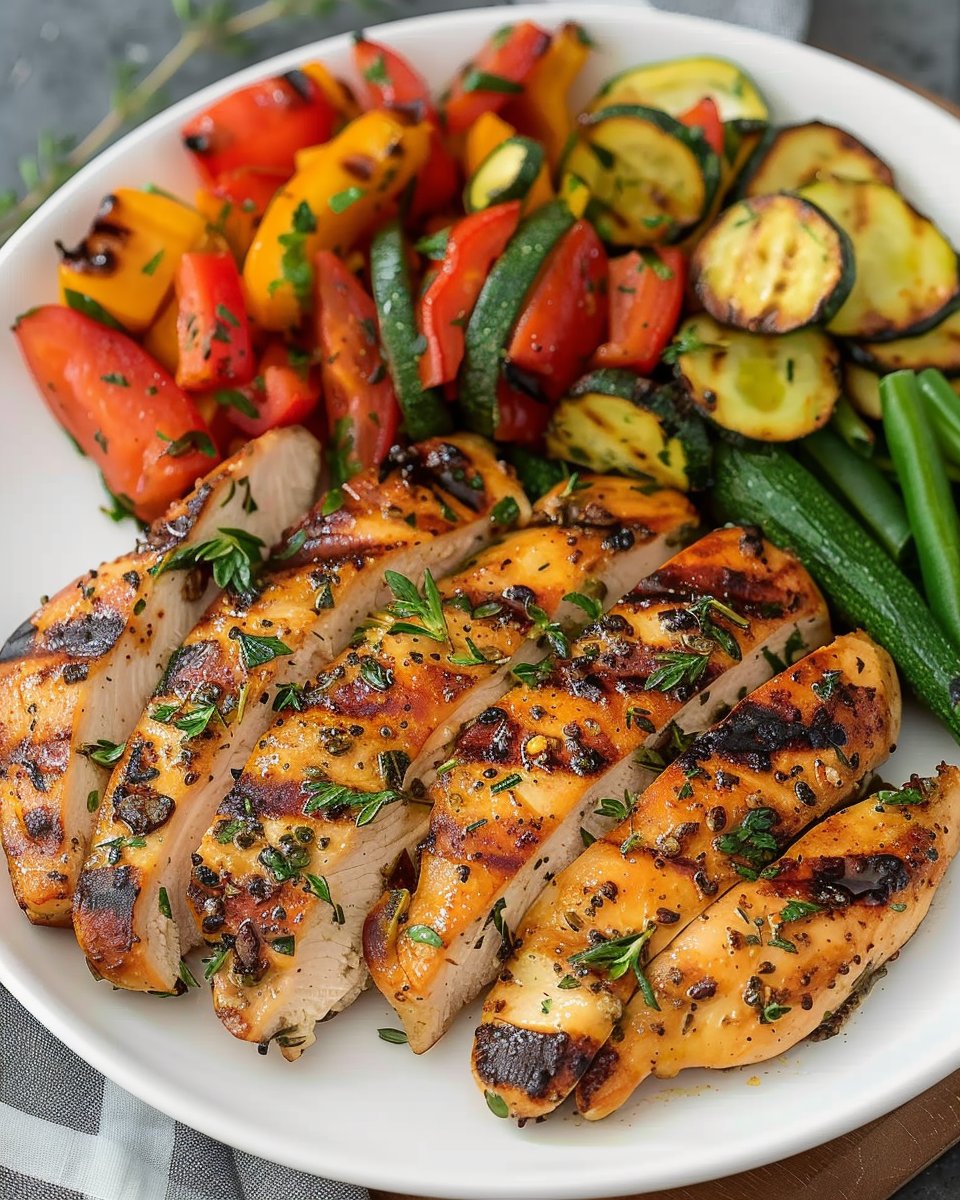 Garlic and Herb Grilled Chicken and Veggies