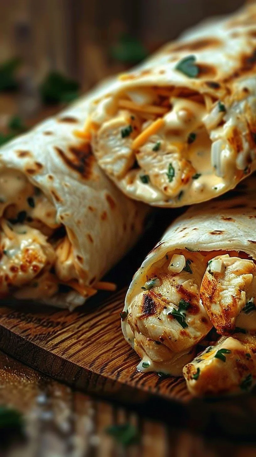 Cheesy Chicken Garlic Wraps