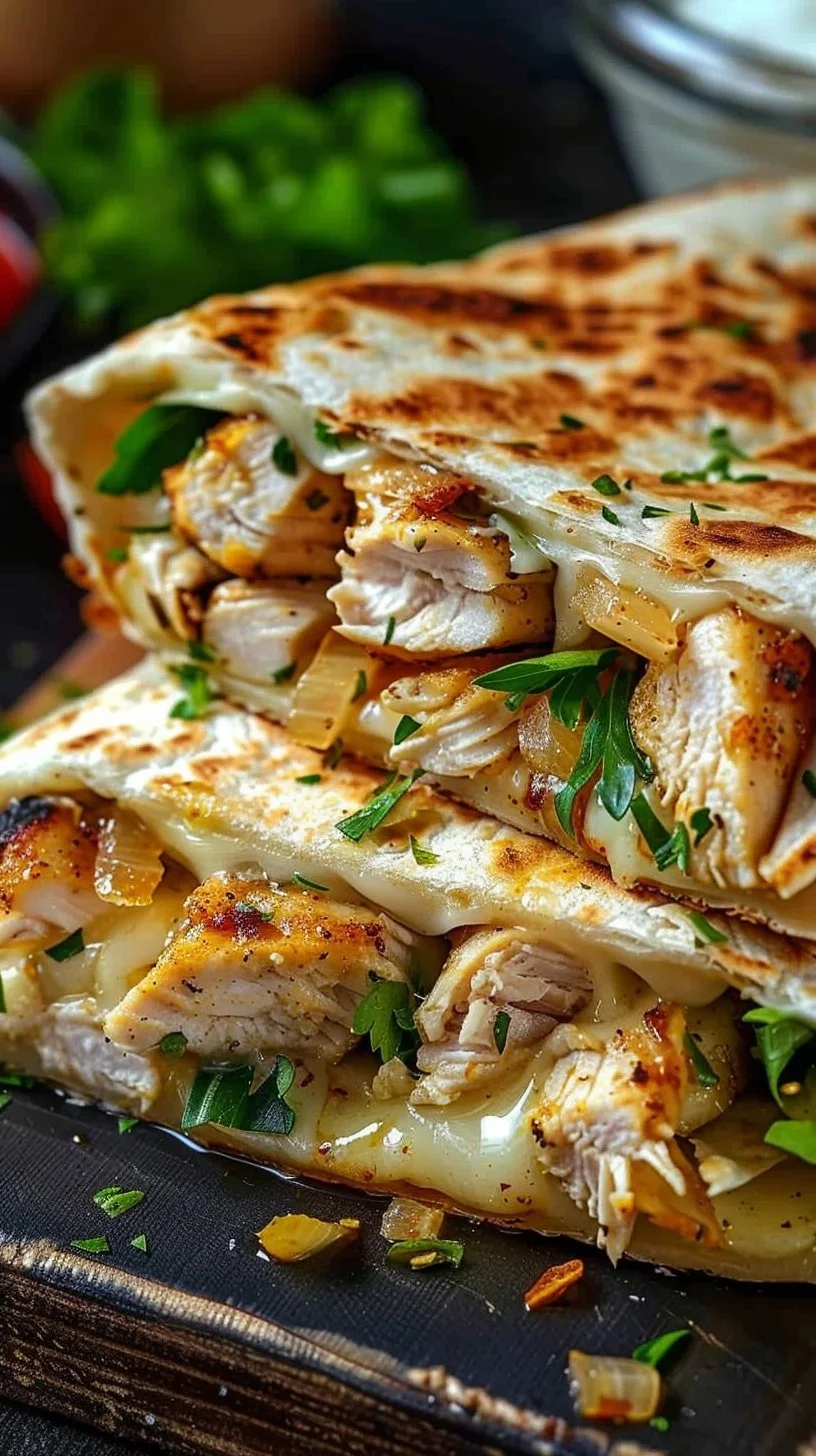 Cheesy Garlic Chicken Wraps