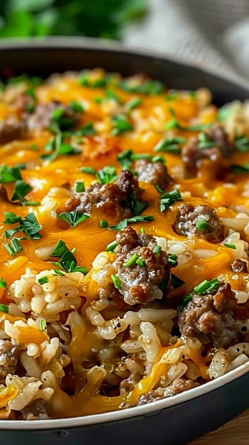Cheesy Hamburger Rice Casserole
