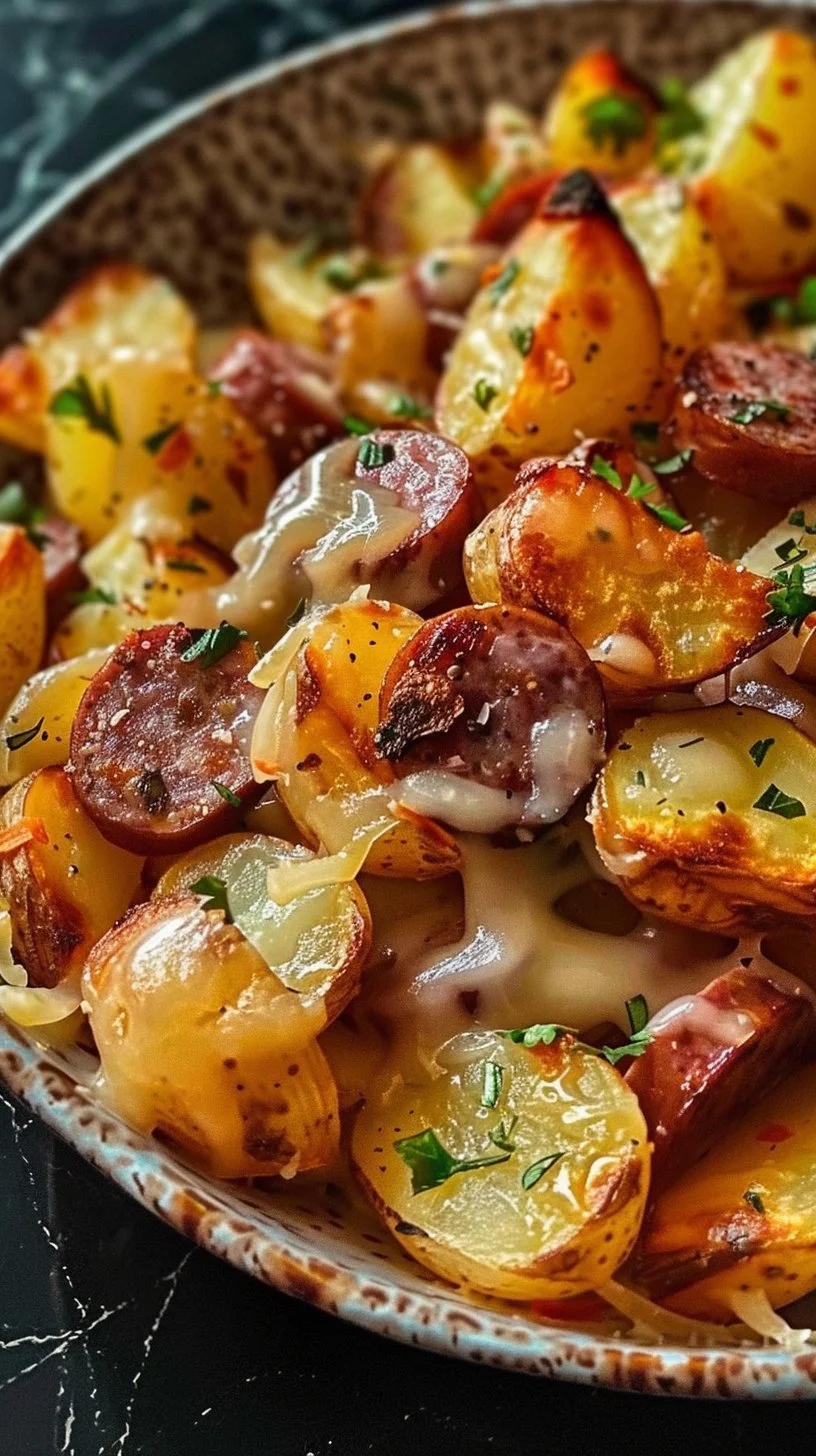 Cheesy Ranch Potatoes and Smoked Sausage