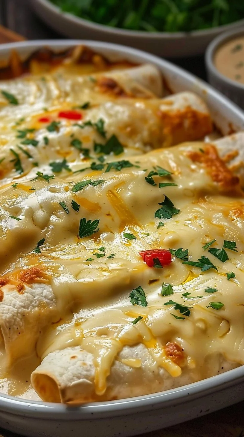 Creamy White Chicken Enchiladas