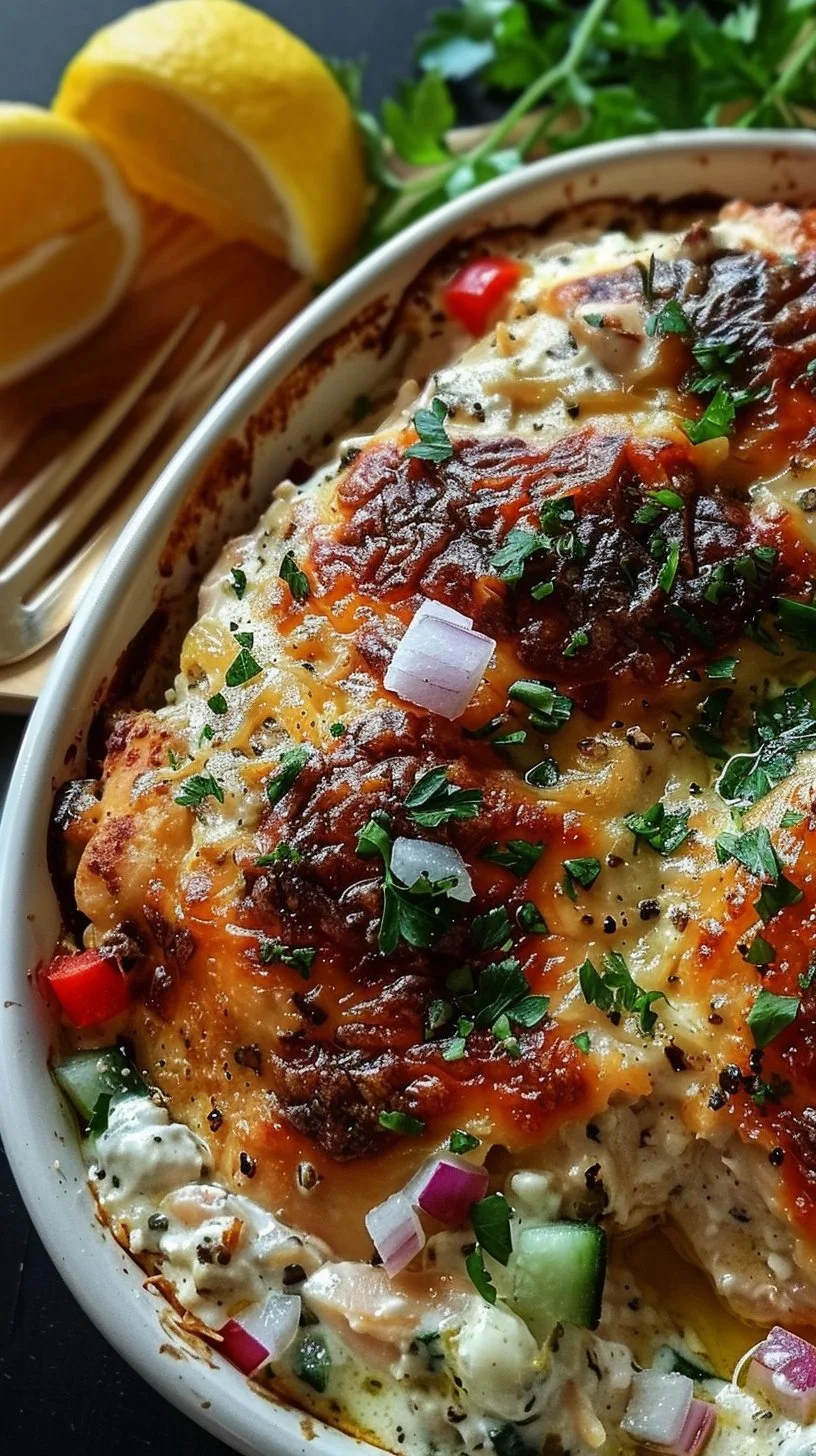 Dump-and-Bake Chicken Tzatziki Casserole