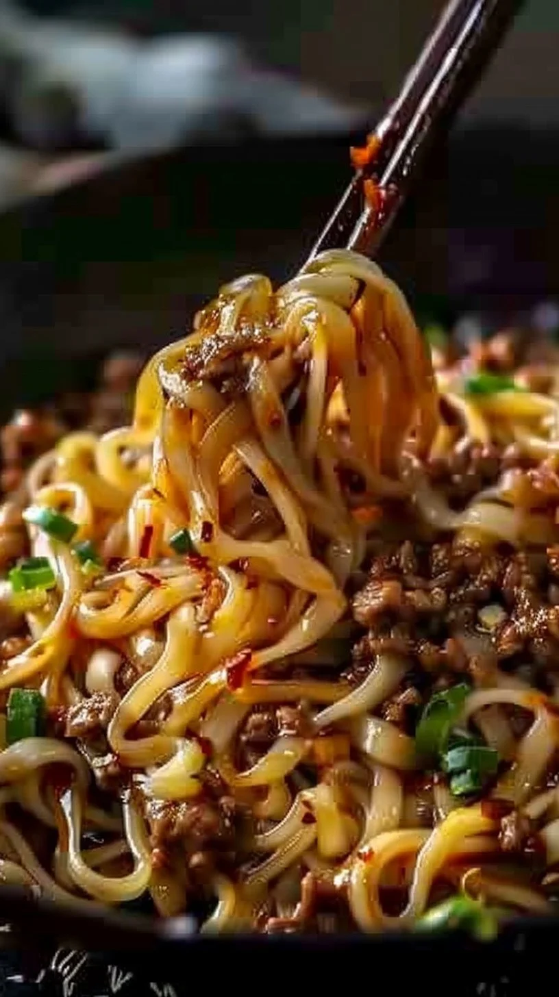 Easy Mongolian Ground Beef Noodles Recipe