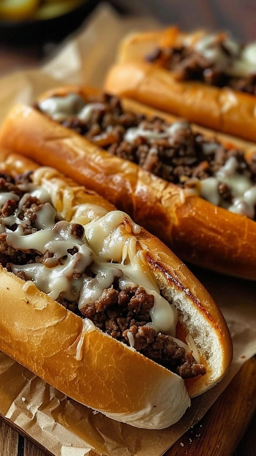 Ground Beef Philly Cheesesteaks