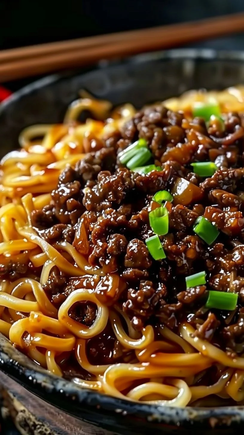 Mongolian Ground Beef Noodles