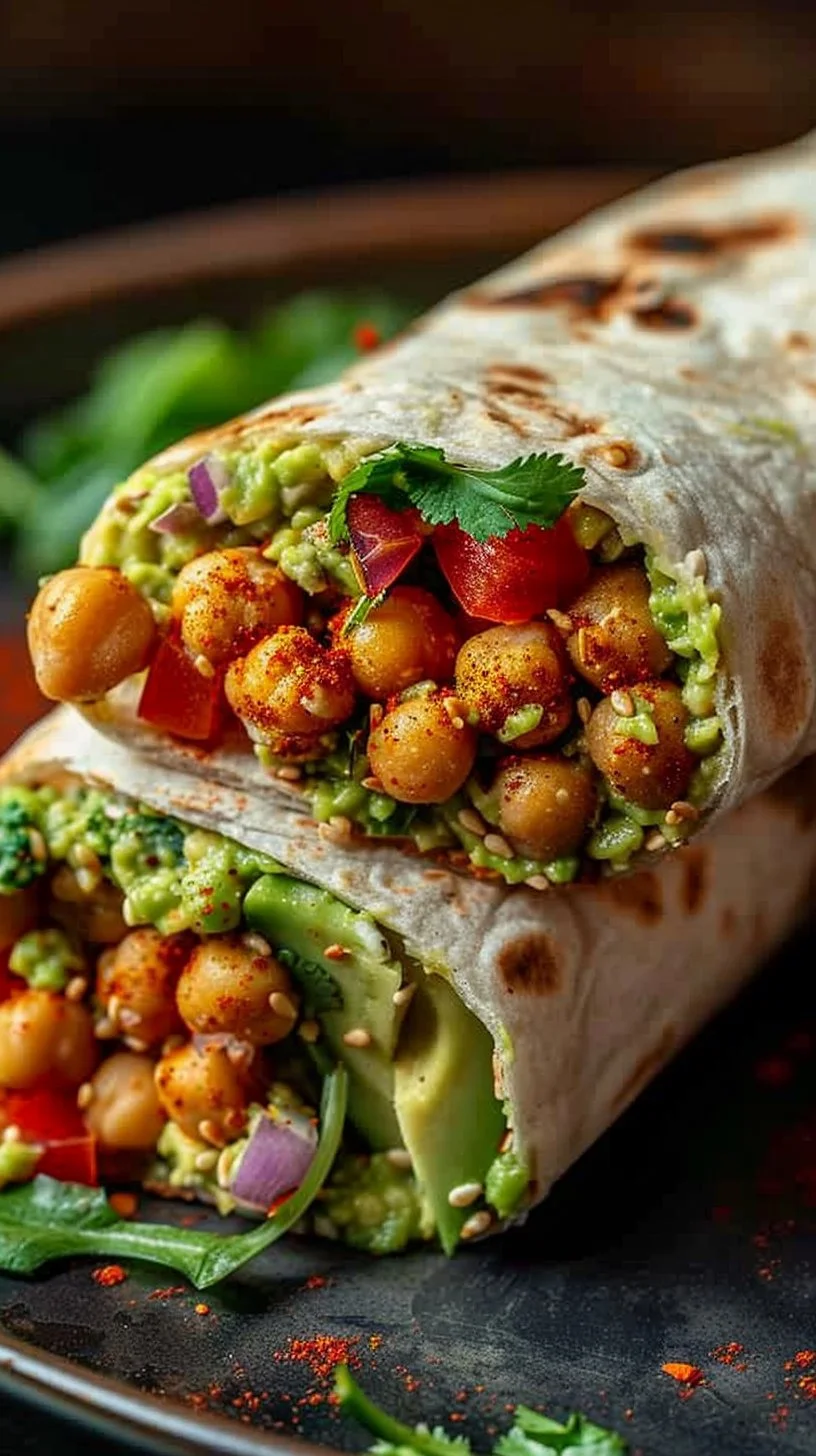 Spicy Chickpea and Avocado Wrap