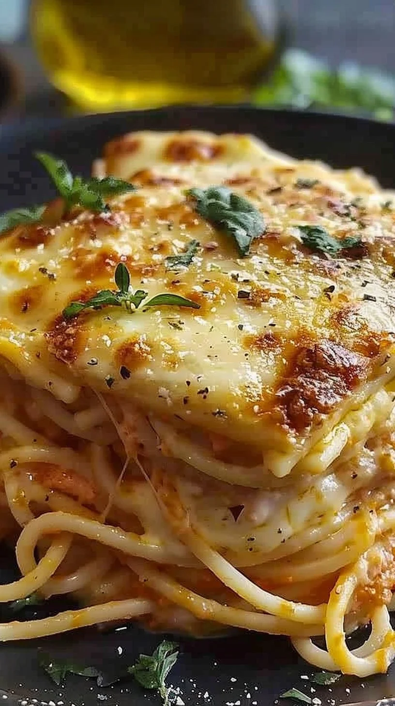 Baked Cream Cheese Spaghetti Casserole