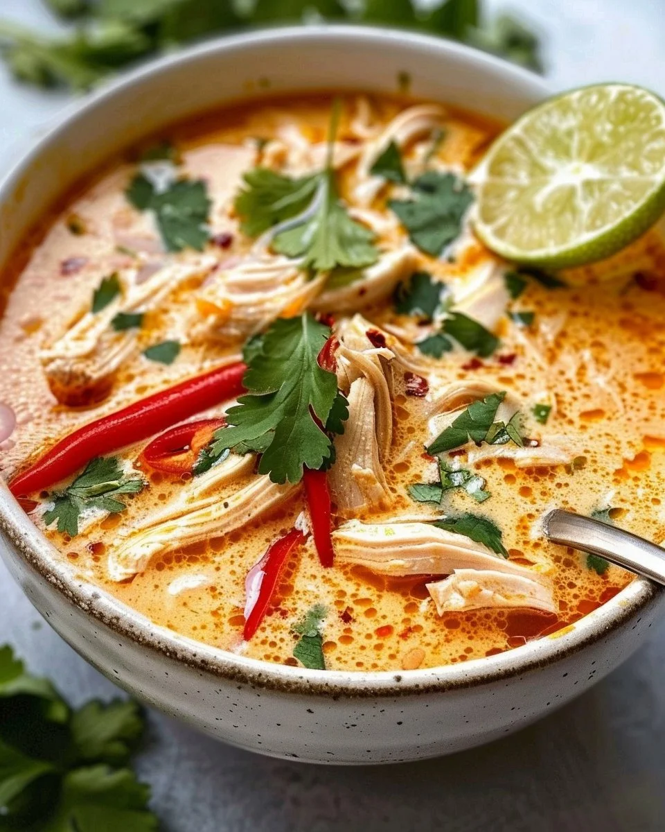 Crockpot Thai Coconut Chicken Soup