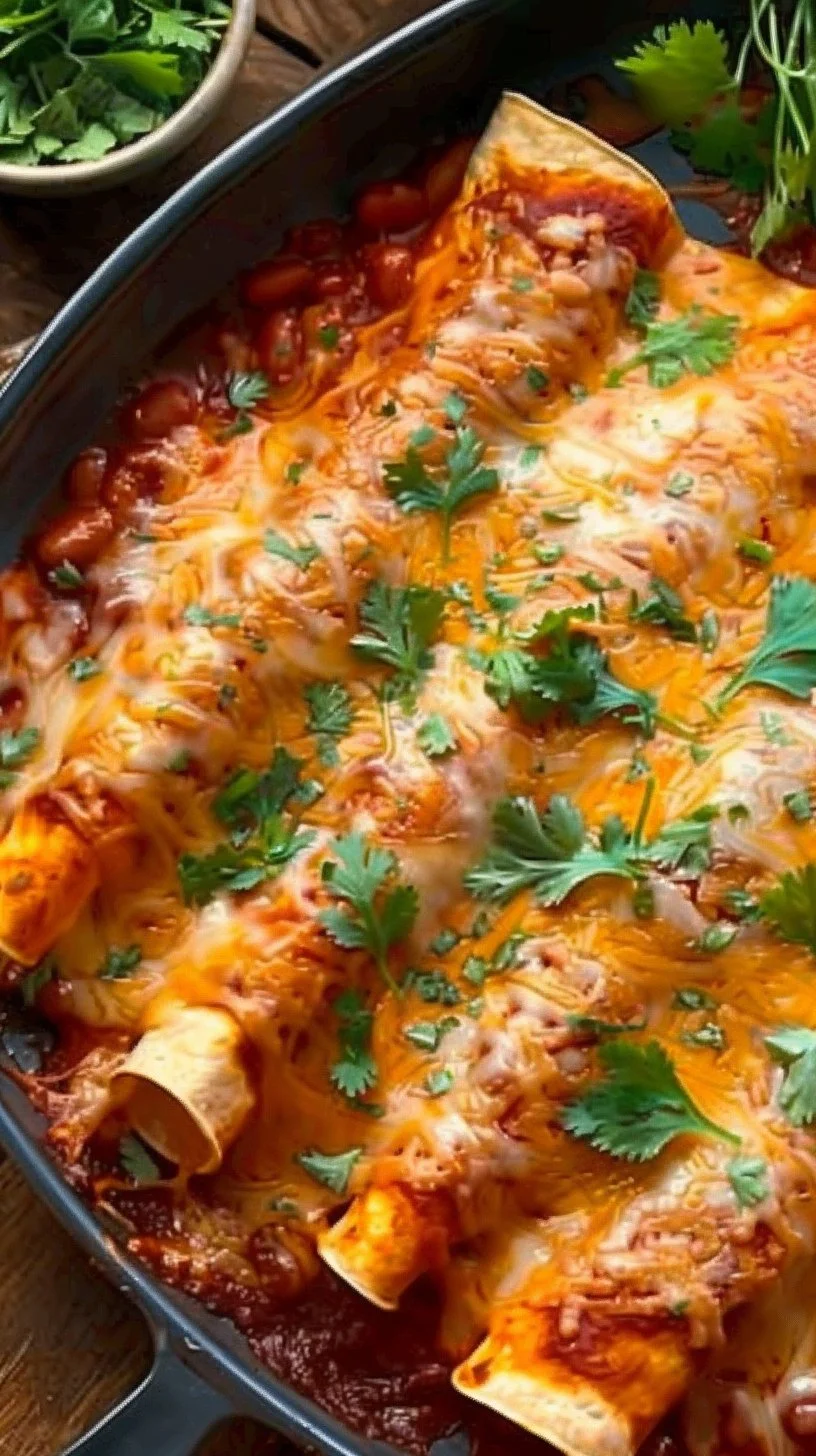 Easy Bean and Cheese Enchiladas