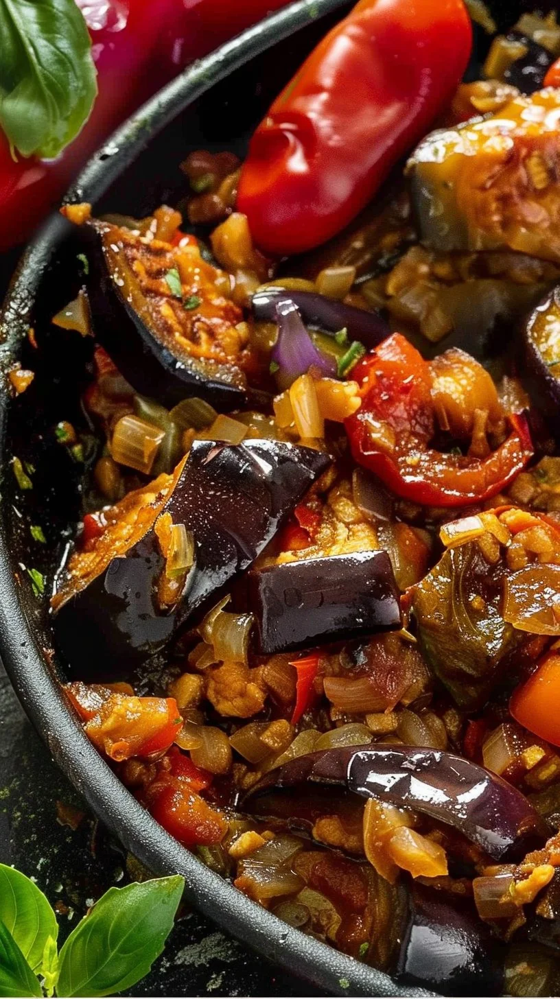 Fried Eggplant Recipe with Vegetables