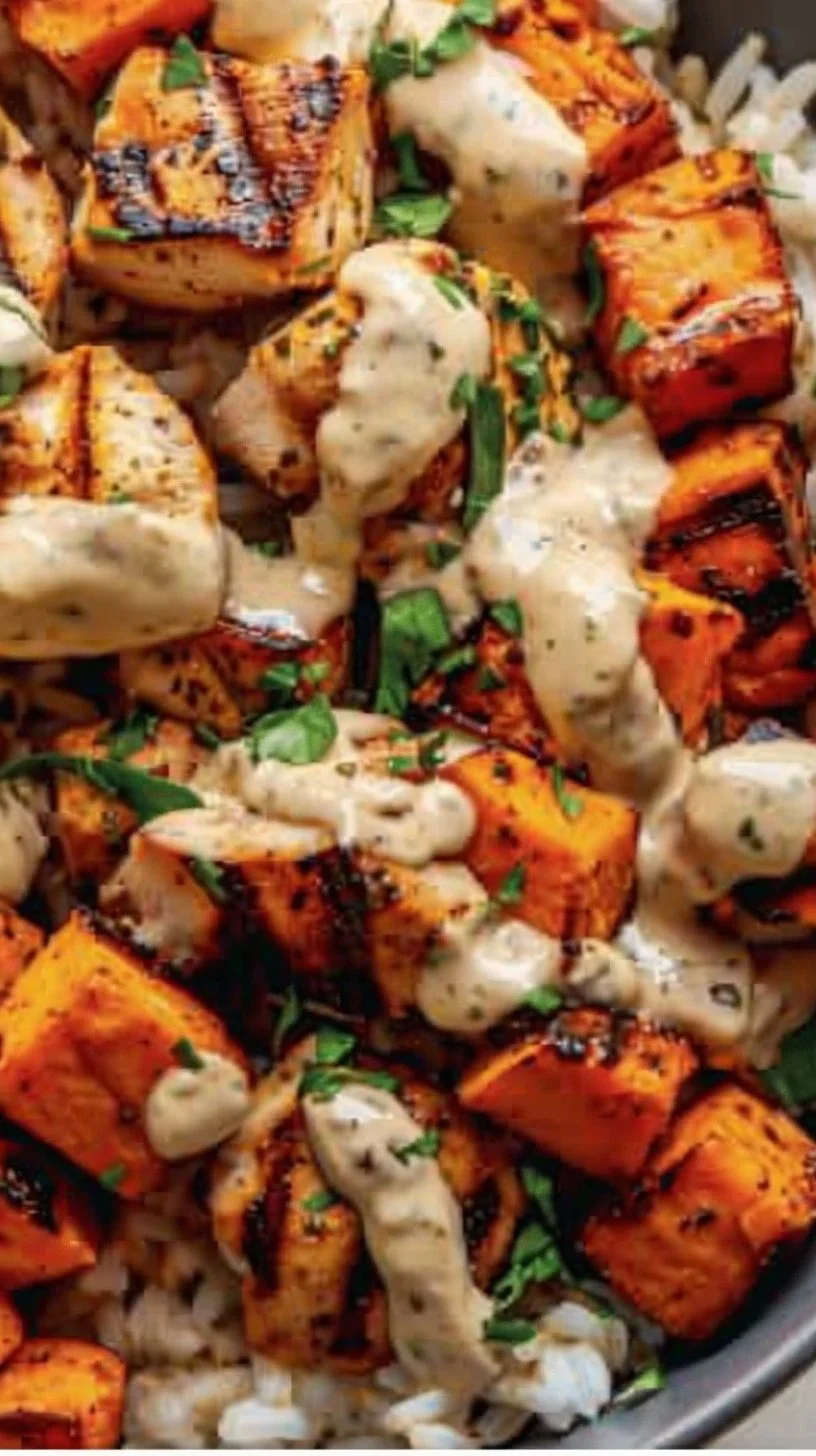 Healthy Chicken &amp; Sweet Potato Rice Bowl