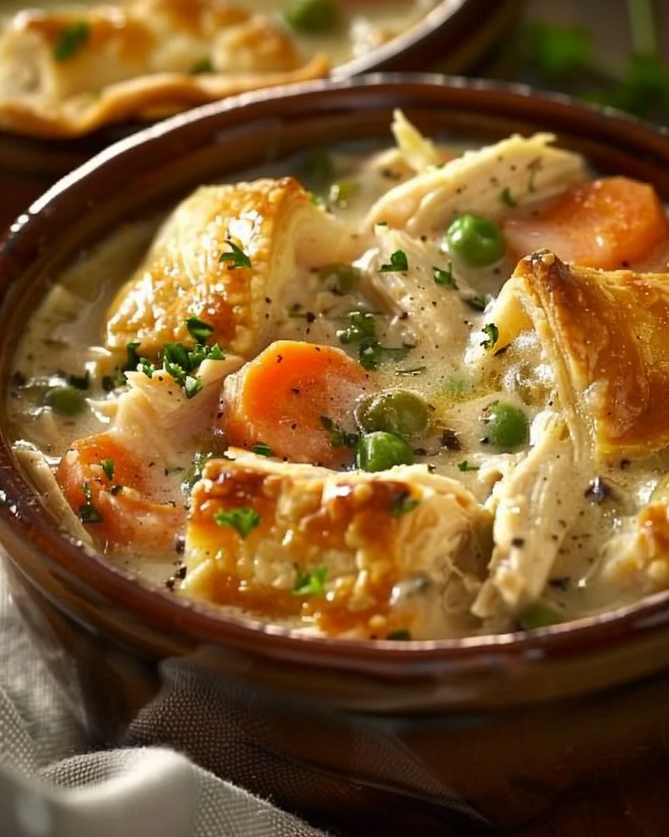High Protein Chicken Pot Pie Soup