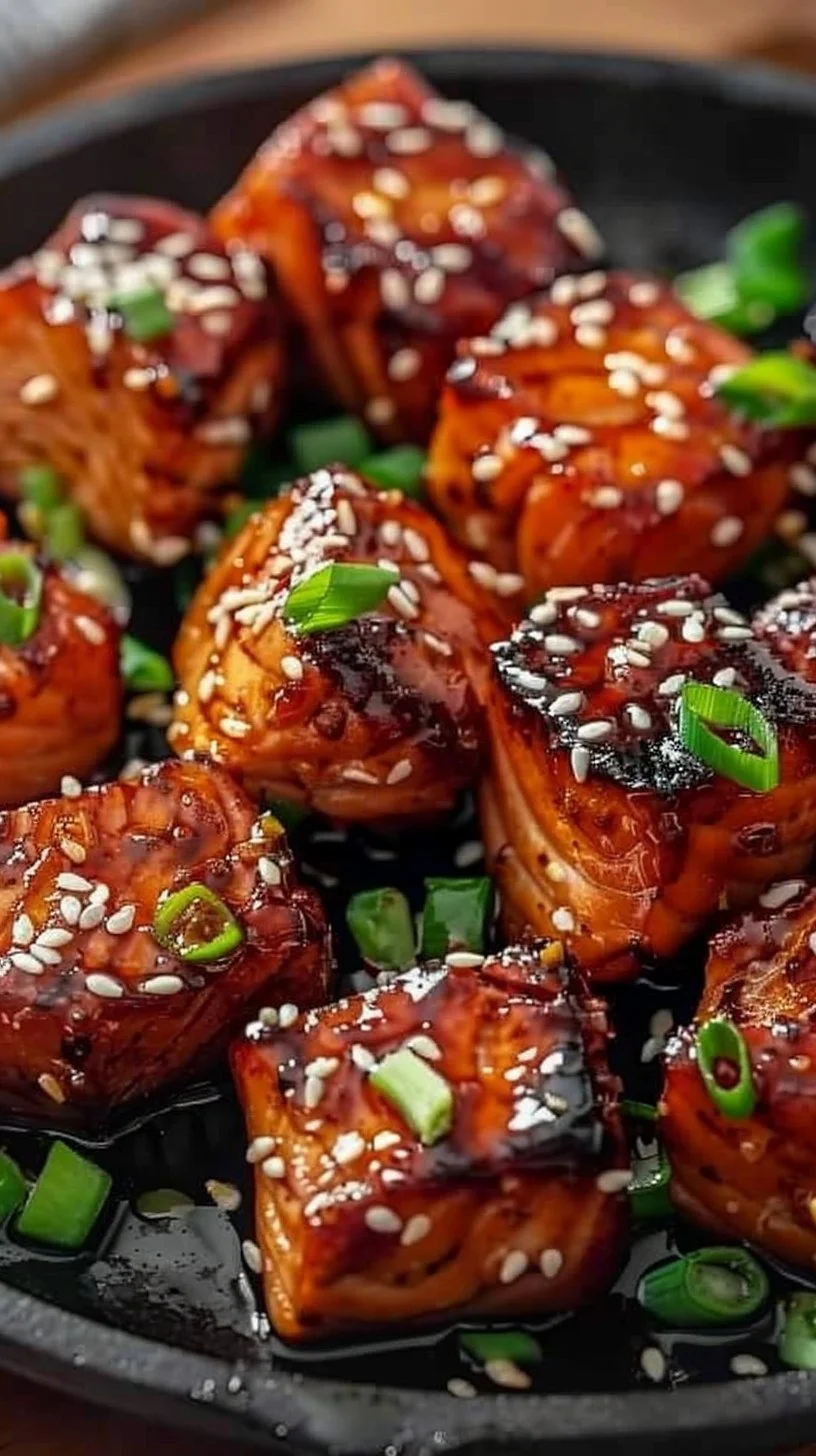 Honey Garlic Salmon Bites Recipe