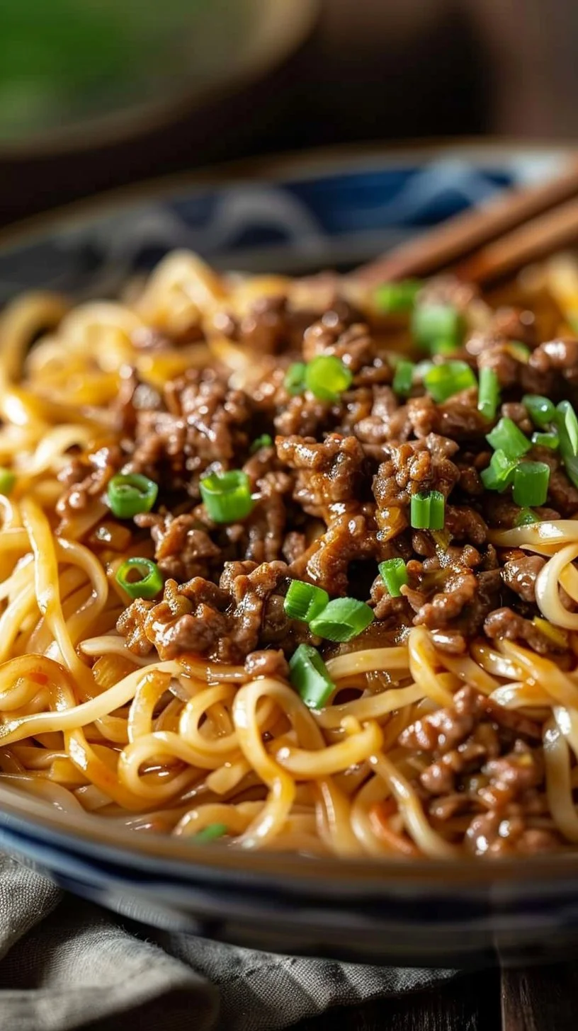 Mongolian Ground Beef Noodles