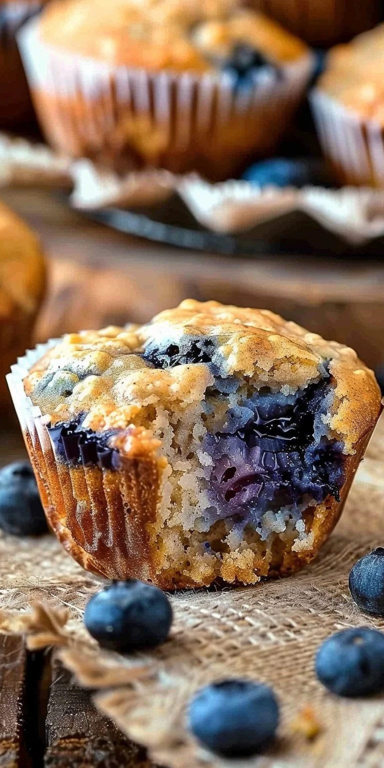 Oatmeal Blueberry Cream Cheese Muffin