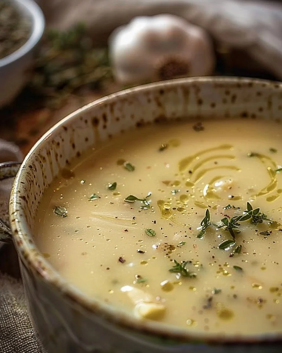 Rustic Country French Style Garlic Soup