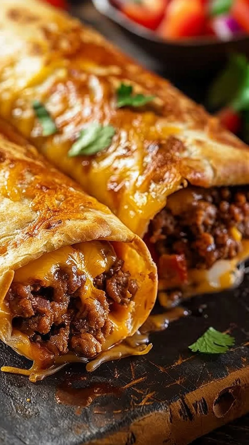Beef and Cheese Chimichangas