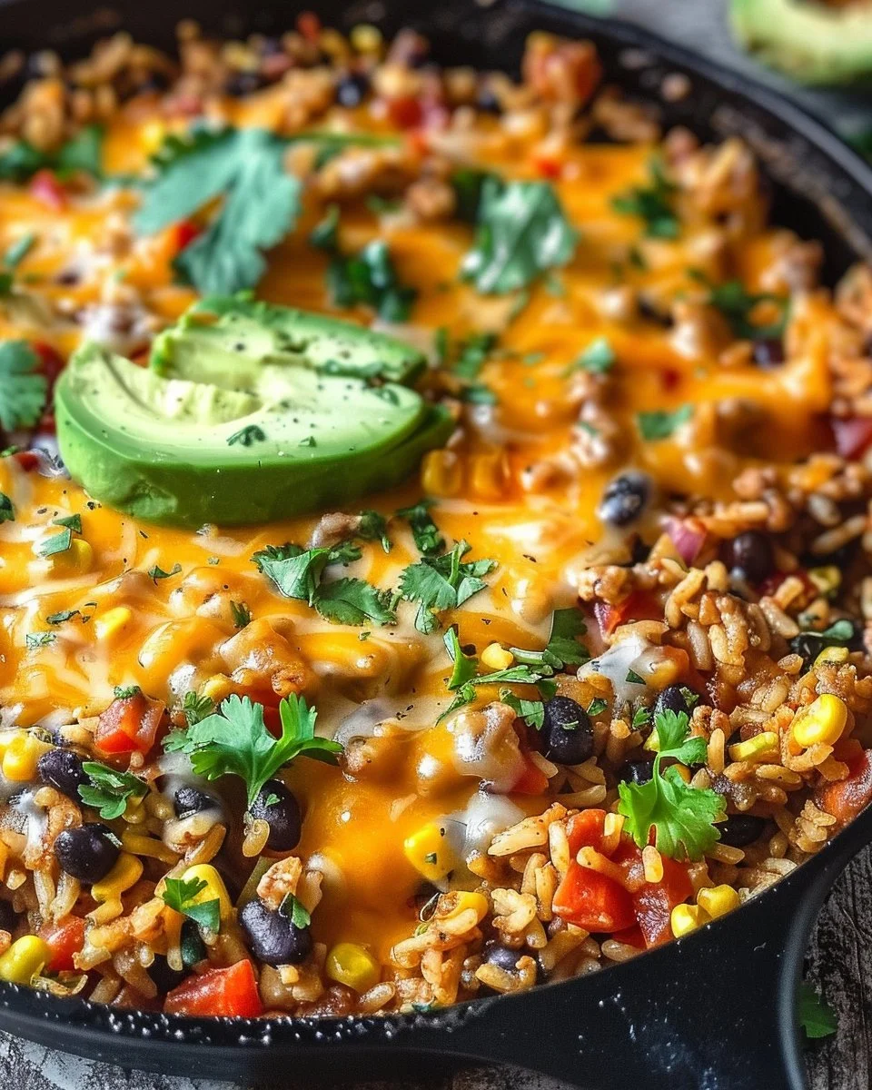Cheesy Taco Rice Skillet