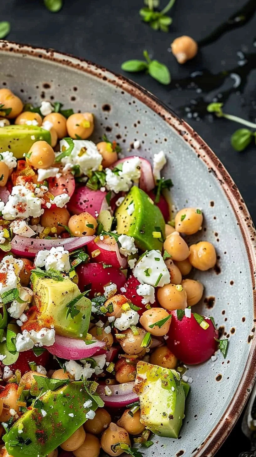 Chickpea Feta Avocado Salad