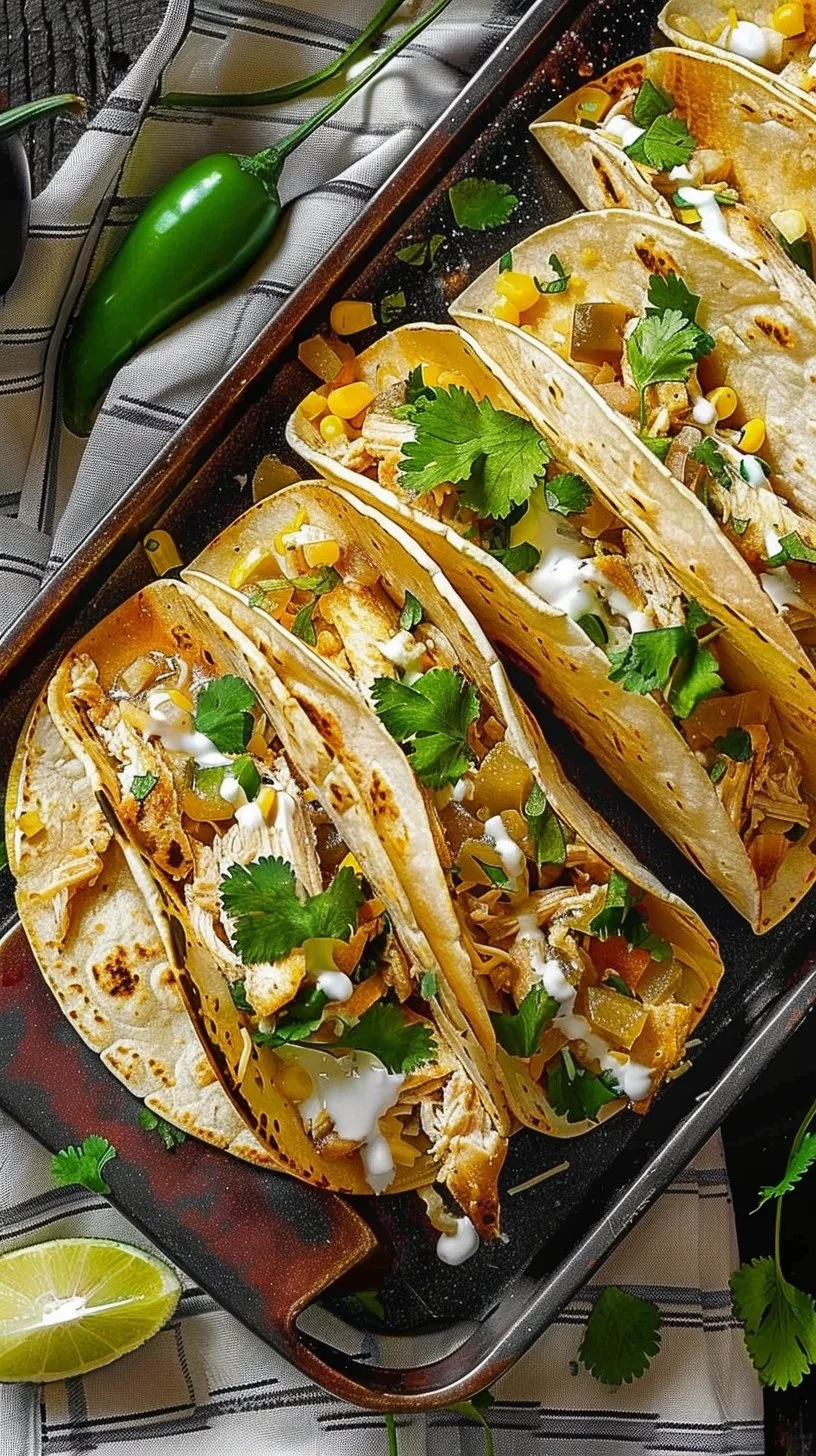 Corn Tortilla White Chicken Chili Tacos