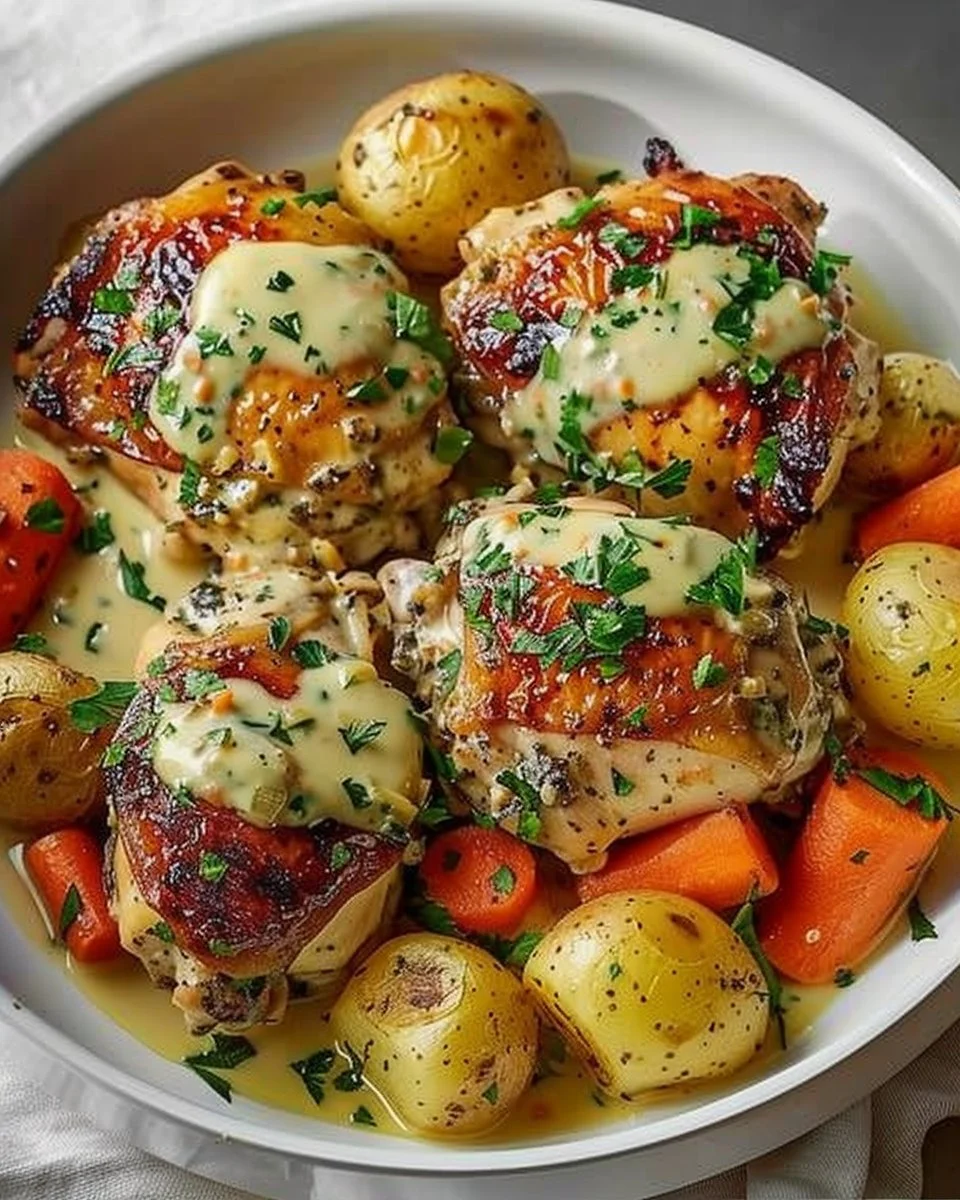Creamy Baked Dijon Chicken Thighs
