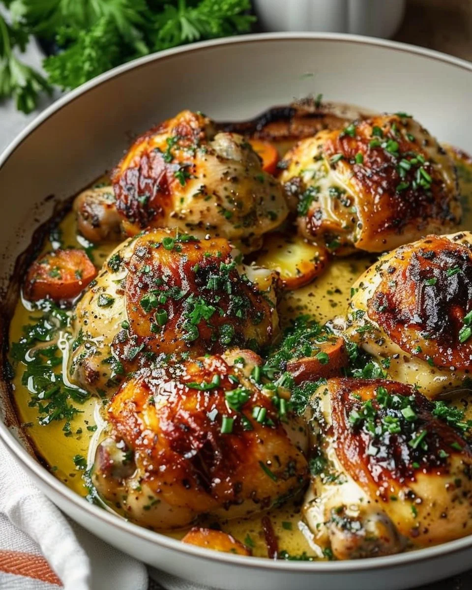Creamy Baked Dijon Chicken Thighs