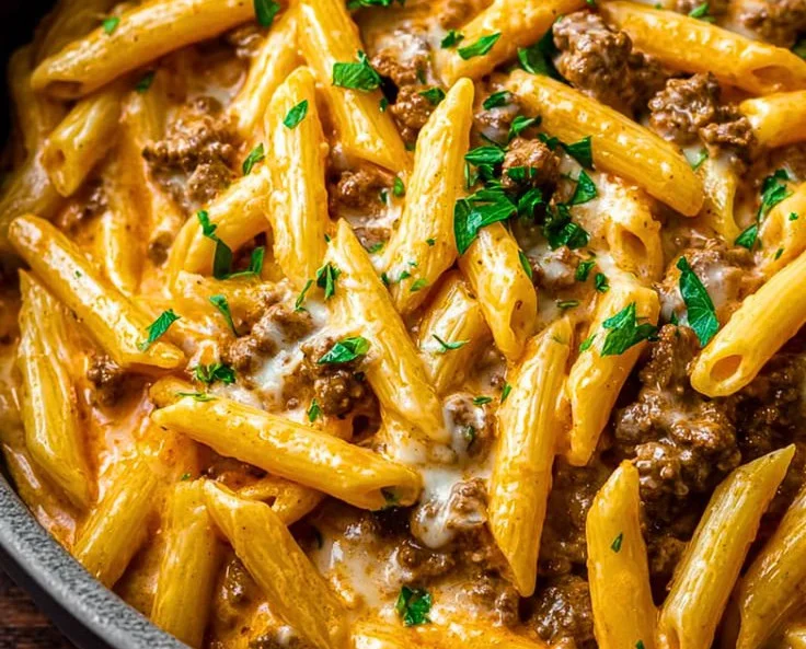 Creamy High Protein Beef Pasta