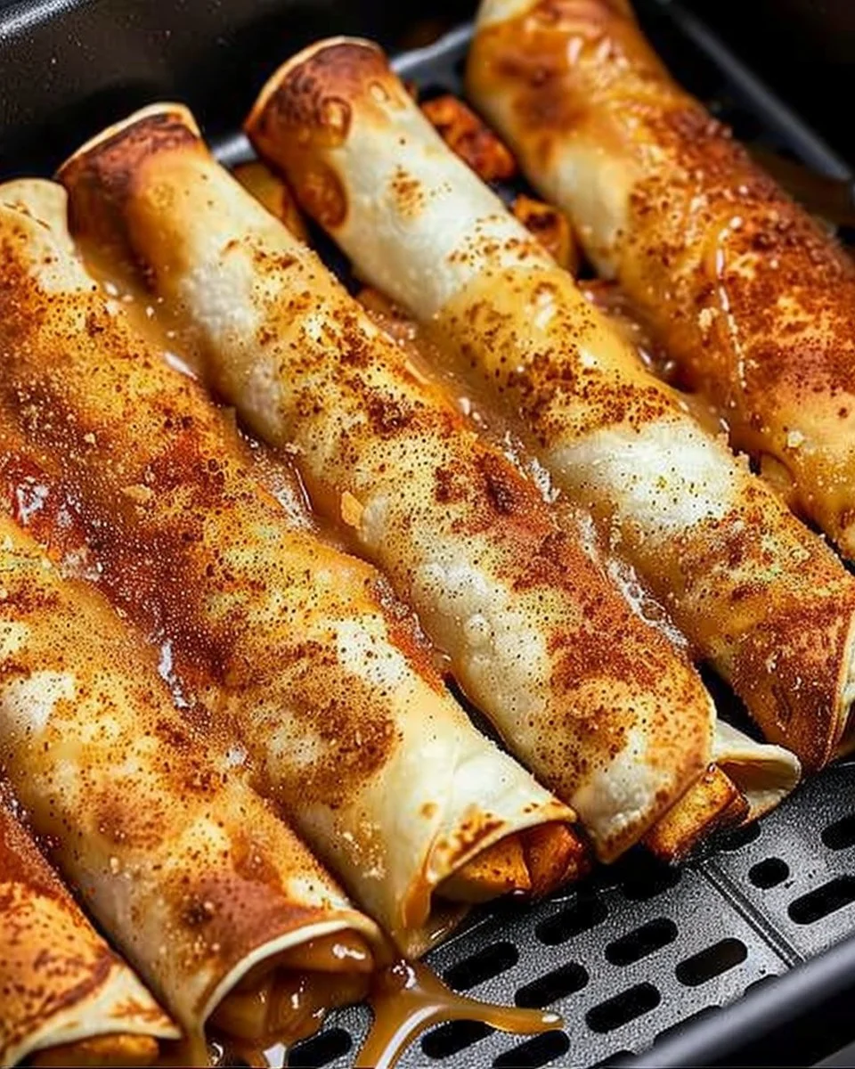 Crispy Air Fryer Apple Pie Taquitos