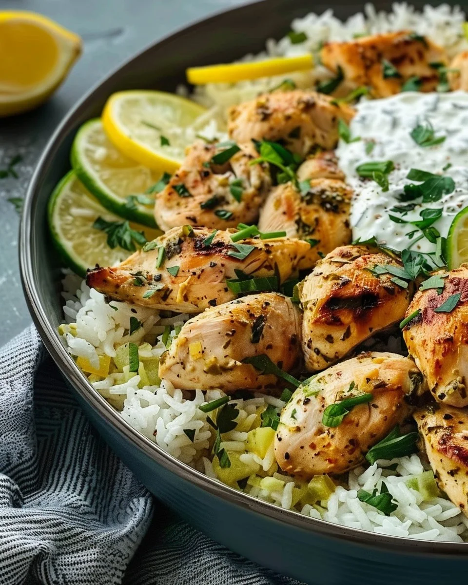 Dump And Bake Chicken Tzatziki Rice for Effortless Flavor