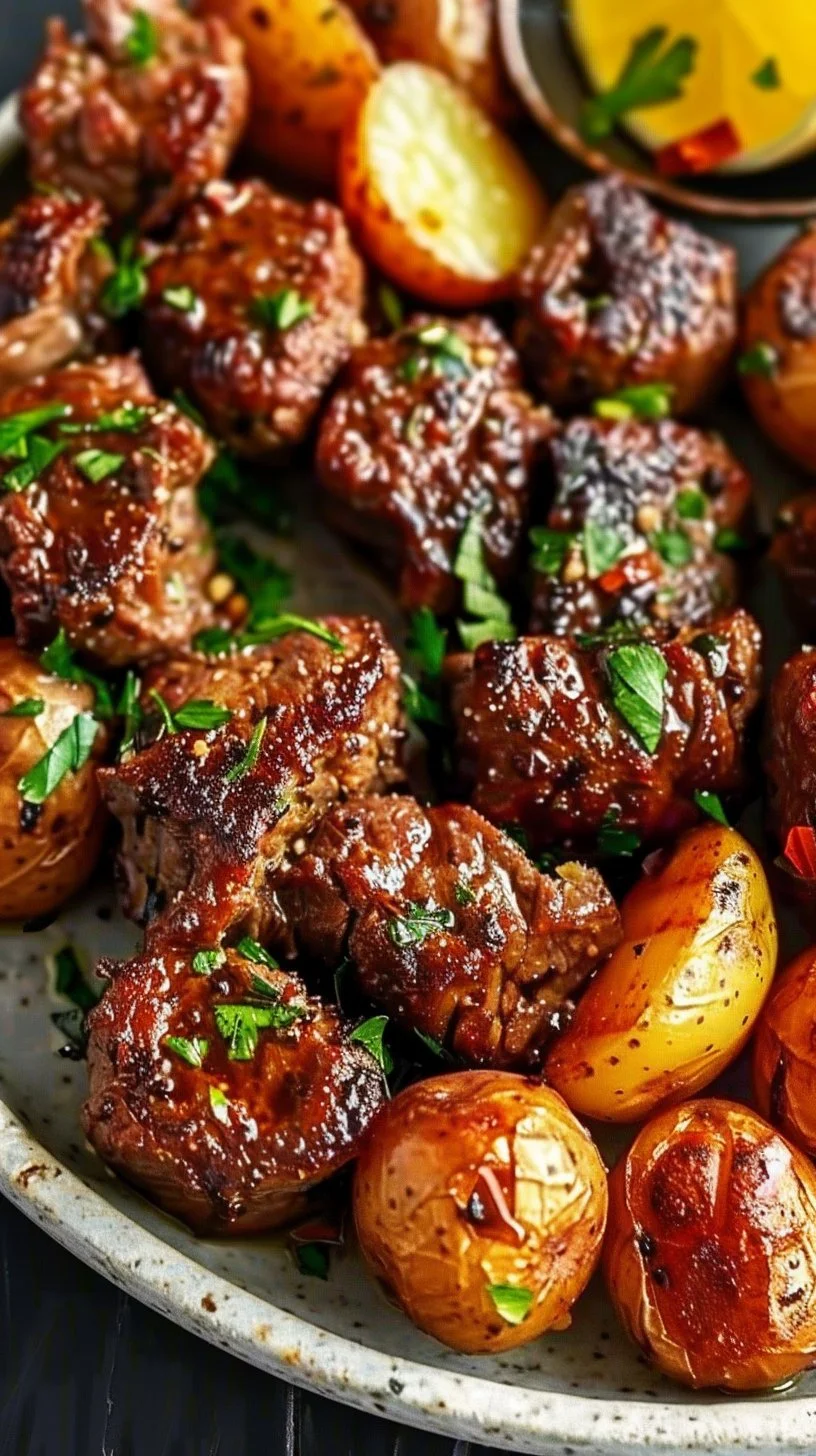 Garlic Butter Beef Bites with Potatoes
