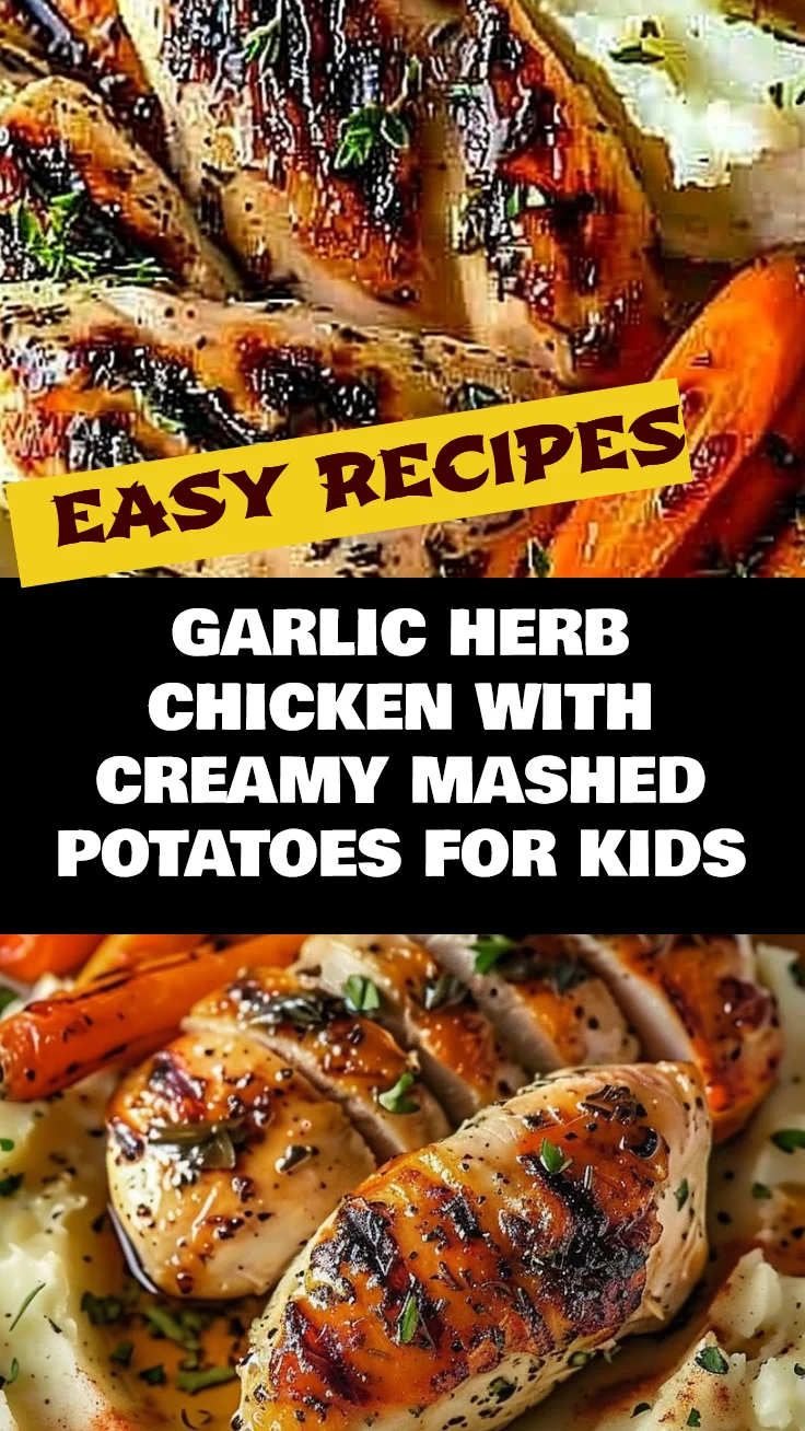 Garlic Herb Chicken with Creamy Mashed Potatoes and Glazed Carrots
