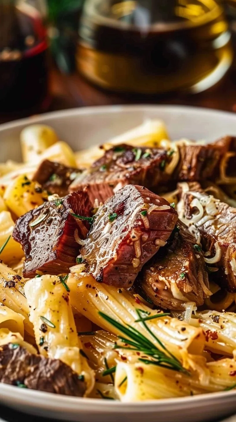 Garlic Steak Pasta