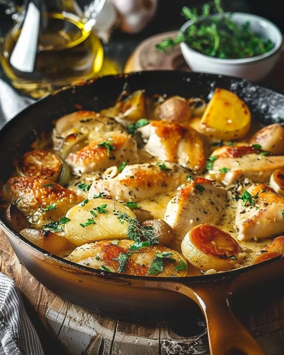 Hearty French Chicken Casserole in the Normandy Style for Cozy Nights