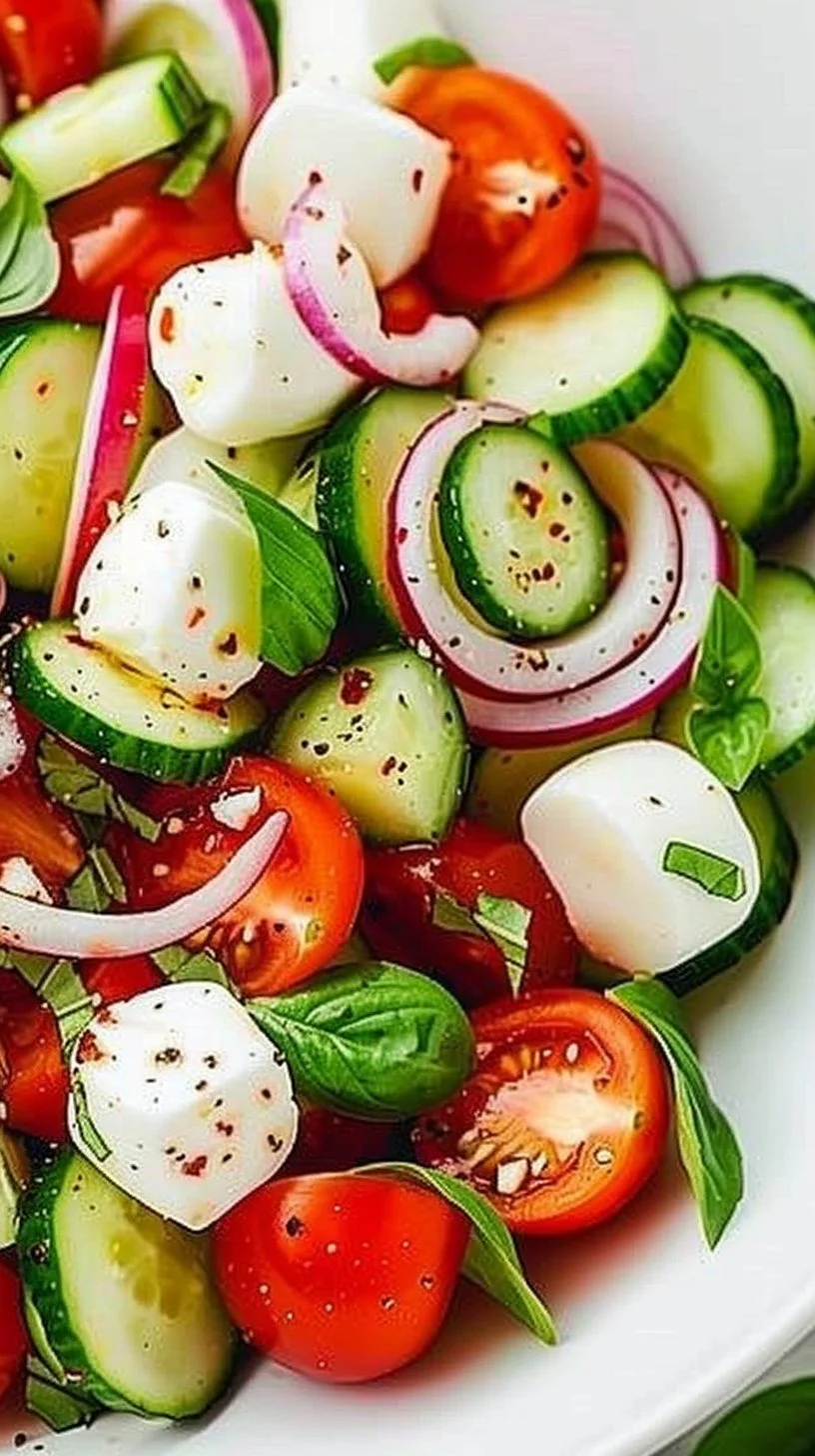 Juicy Cucumber Caprese Salad