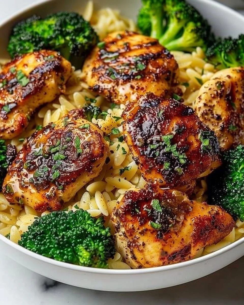 Lemon Pepper Chicken Broccoli Orzo