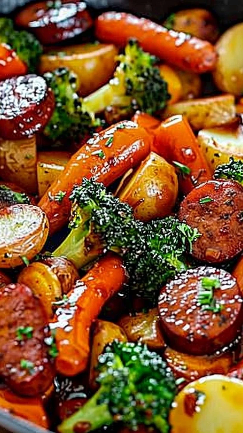 One-Pan Honey Garlic Kielbasa &amp; Veggies: Easy Family Delight